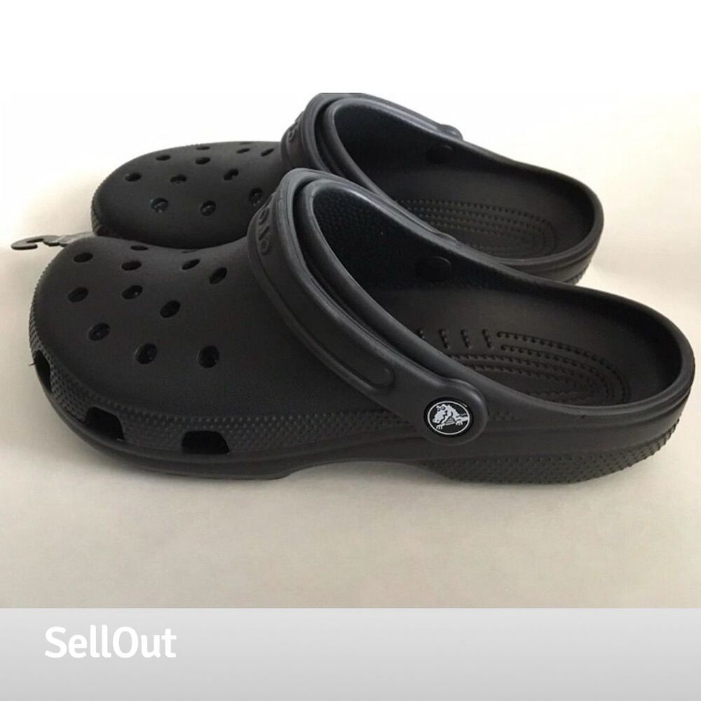 Crocs Unisex Adults's Classic Clogs Black Size W9/M7 Casual Slip-On Shoes - Picture 3 of 6